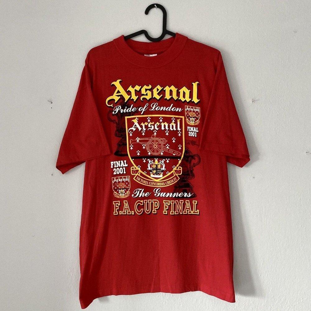 2000 2001 Arsenal London Final Retro Retro Print Soccer Tee Jersey Shirt